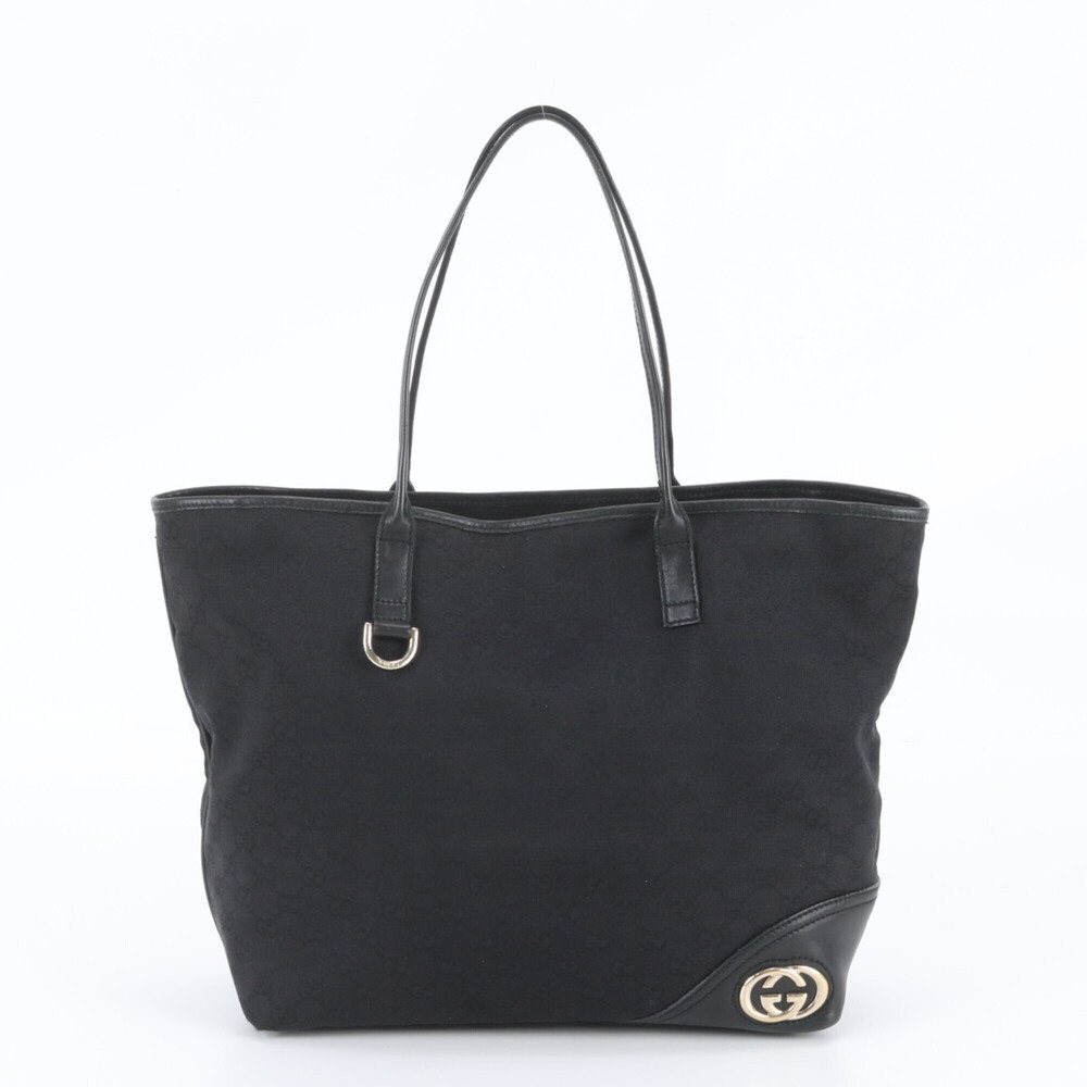 Gucci GG Canvas New Brit 169945 Leather Tote Bag Shoulder Handbag for Women